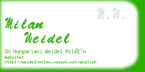 milan weidel business card